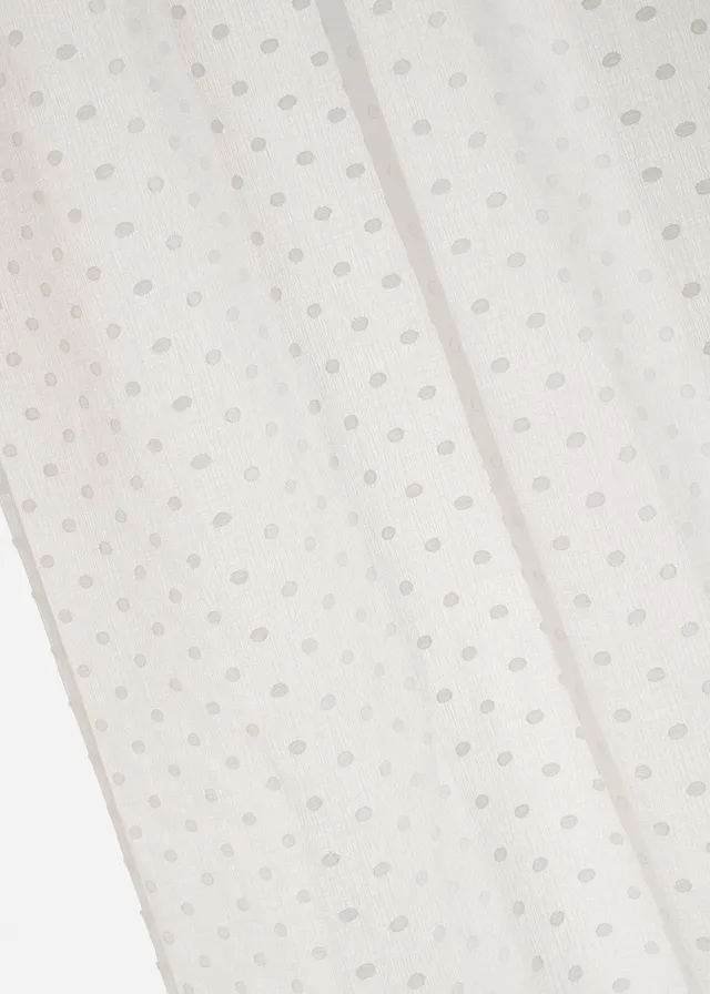 Voilage à pois jacquard (1 pce), Couleur: pois blanc