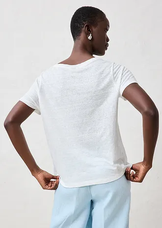 T-shirt van puur linnen • wit • bonprix online shop