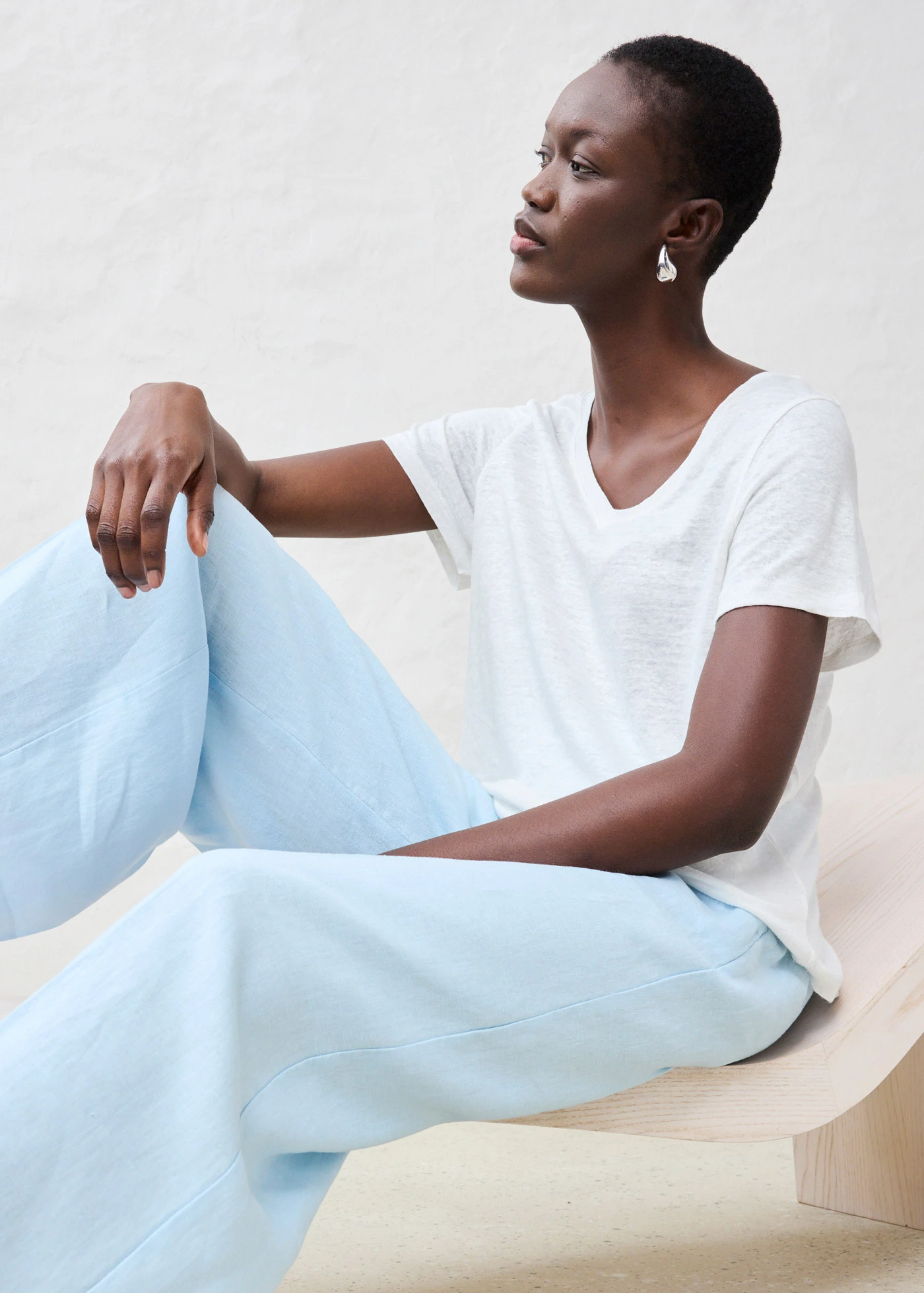 T-shirt en lin • blanc • Boutique bonprix