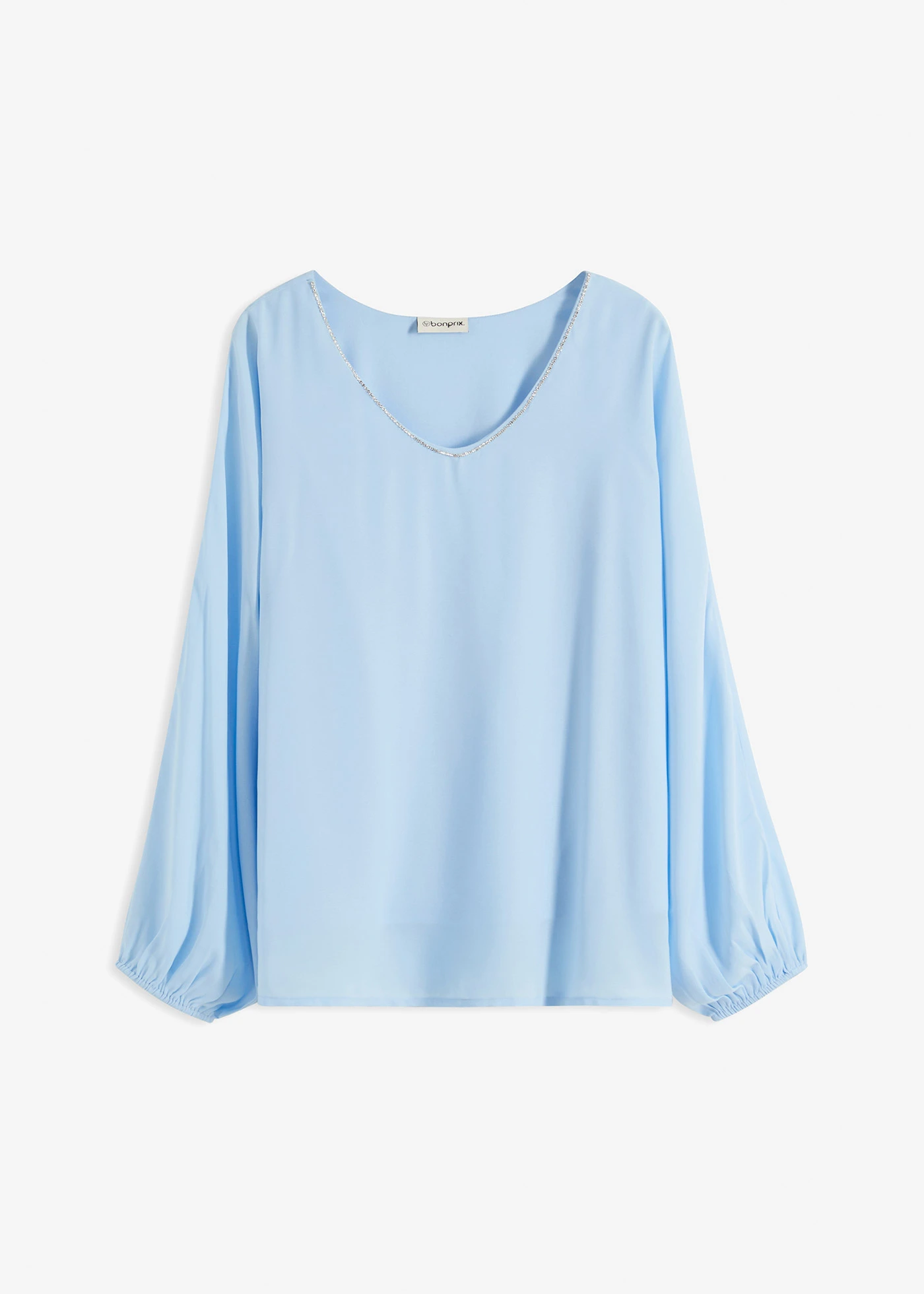 Chiffon tuniek met strass • lichtblauw • bonprix online shop