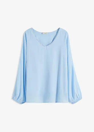 Chiffon tuniek met strass • lichtblauw • bonprix online shop