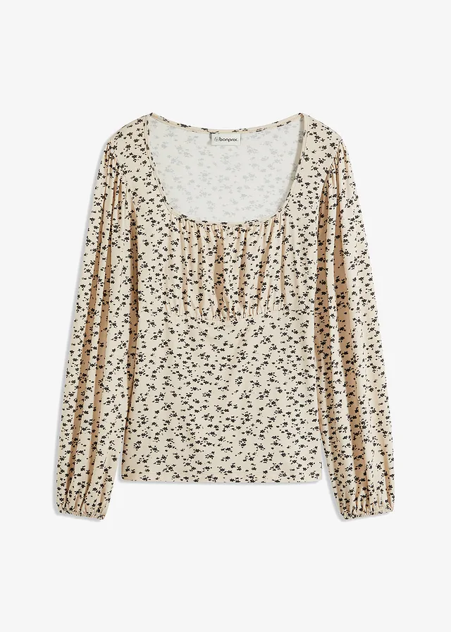 Trričko s dlhým rukávom a riasením Trričko s dlhým rukávom a riasením