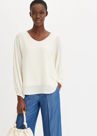 Chiffon tuniek met strass • natuurbeige • bonprix online shop