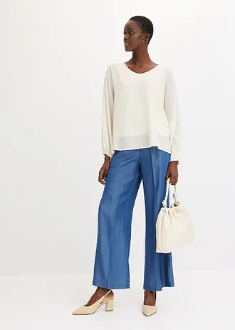 Chiffon tuniek met strass • natuurbeige • bonprix online shop