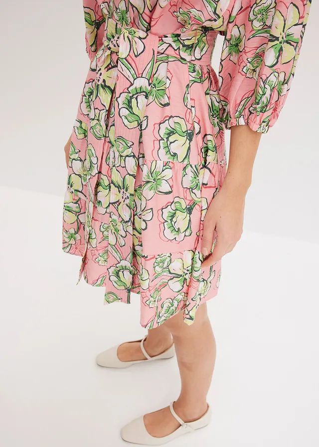Robe courte en douce viscose mélangée • rose pâle floral • product-page.page-title-suffix