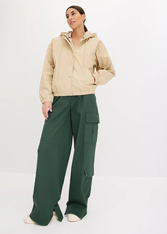 Oversized bomber, Kleur: groenbeige