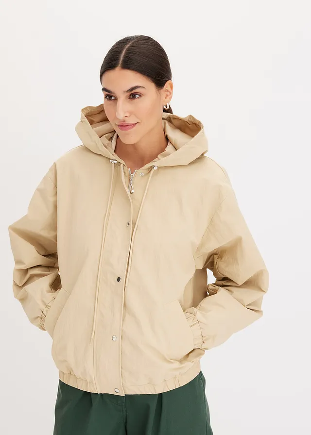 Oversize bluzon, barva: zelenobéžová