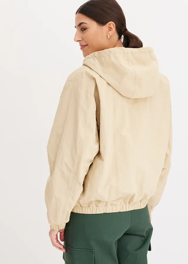 Oversized bomber, Kleur: groenbeige