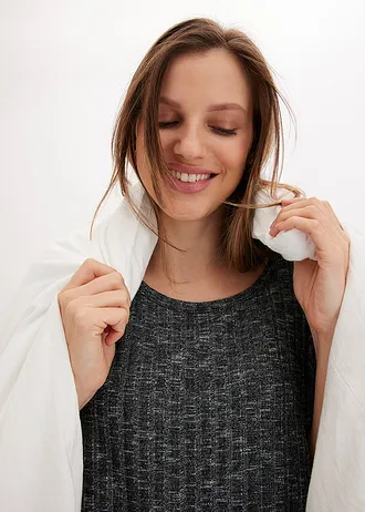 Domáce oblečenie, oversized • čierna   /svetlosivá melírované • obchod bonprix