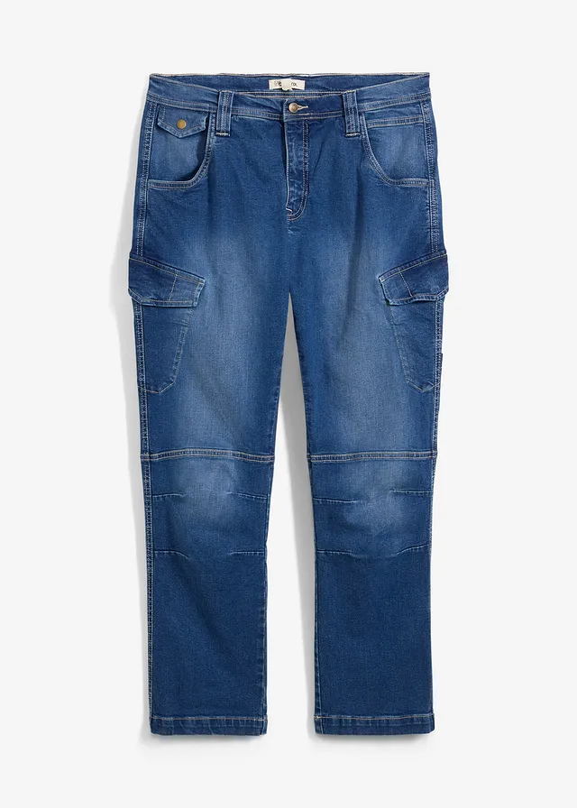 Blugi cargo cu stretch Relaxed Fit, Straight