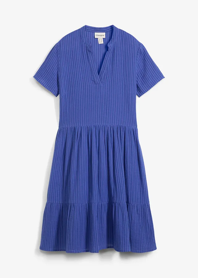 Robe rayée en gaze de coton