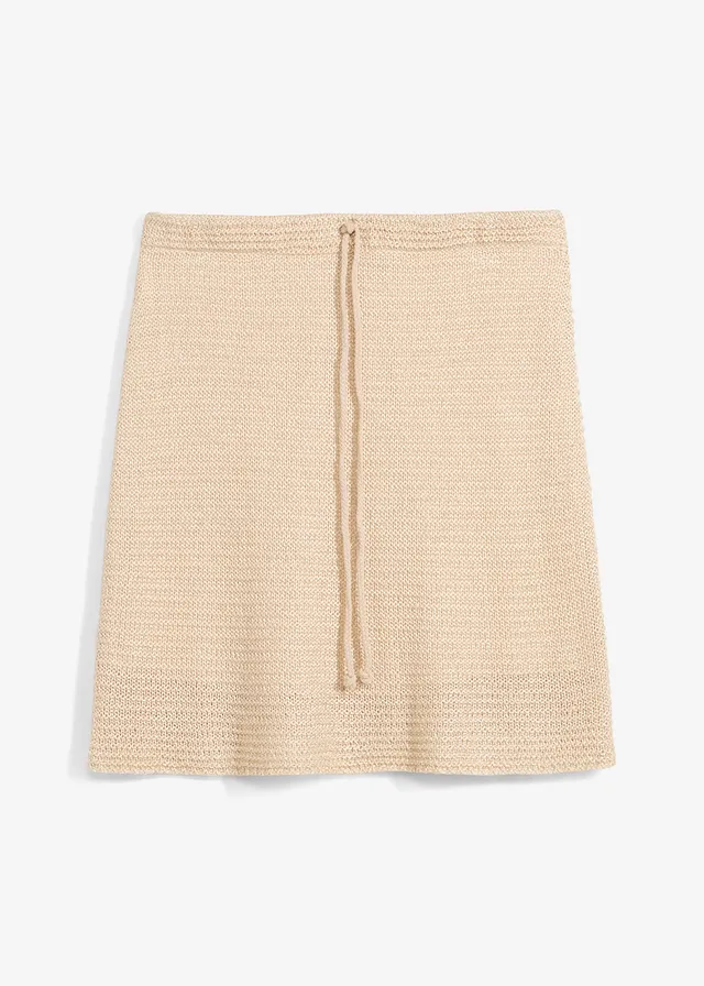 Minirok van kant, gevoerd • kiezelbeige • bonprix online shop