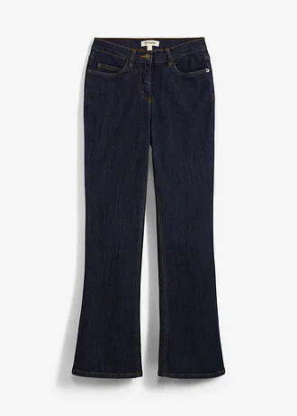Jeansy ze stretchem o kroju bootcut, mid waist, kolor: granatowy