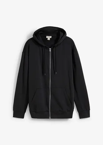 Mikinová bunda s kapucňou, Loose Fit • čierna • obchod bonprix