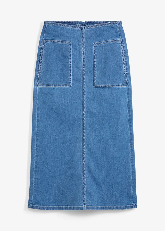 Fustă de blugi mid waist, lungime midi