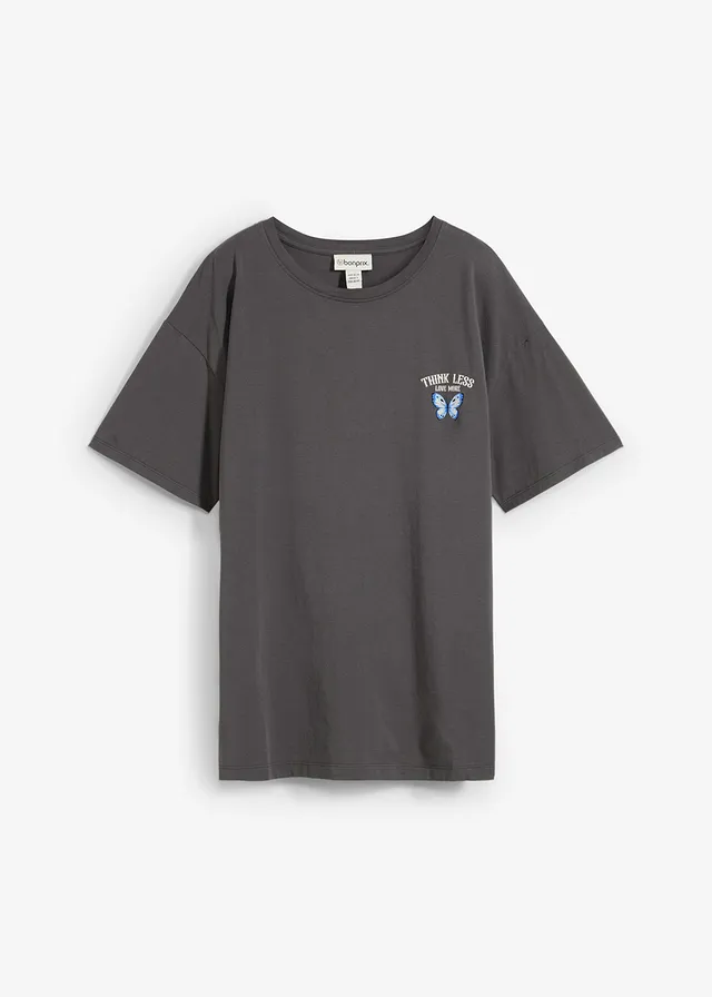 T-shirt 100% coton • anthracite imprimé • Boutique bonprix