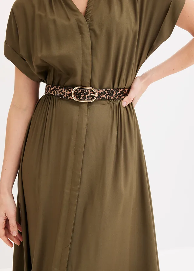 Riem, Kleur: beige-zwart luipaardprint