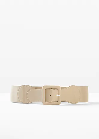 Ceinture extensible à boucle carrée • beige vert • Boutique bonprix
