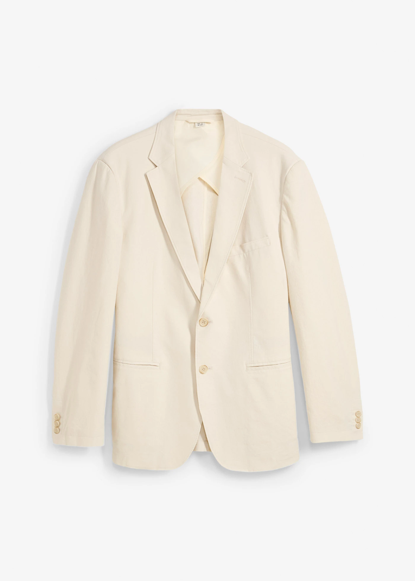 Żakiet modułowy z lnem, regular fit • kremowy • sklep bonprix