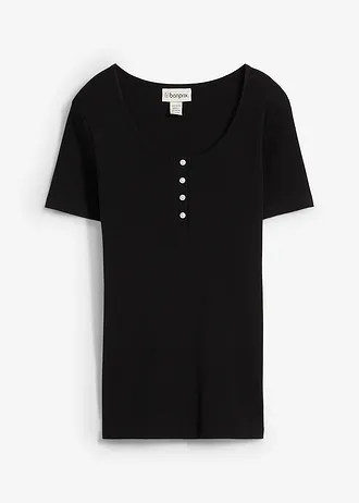 Bluză henley din bumbac organic 100%