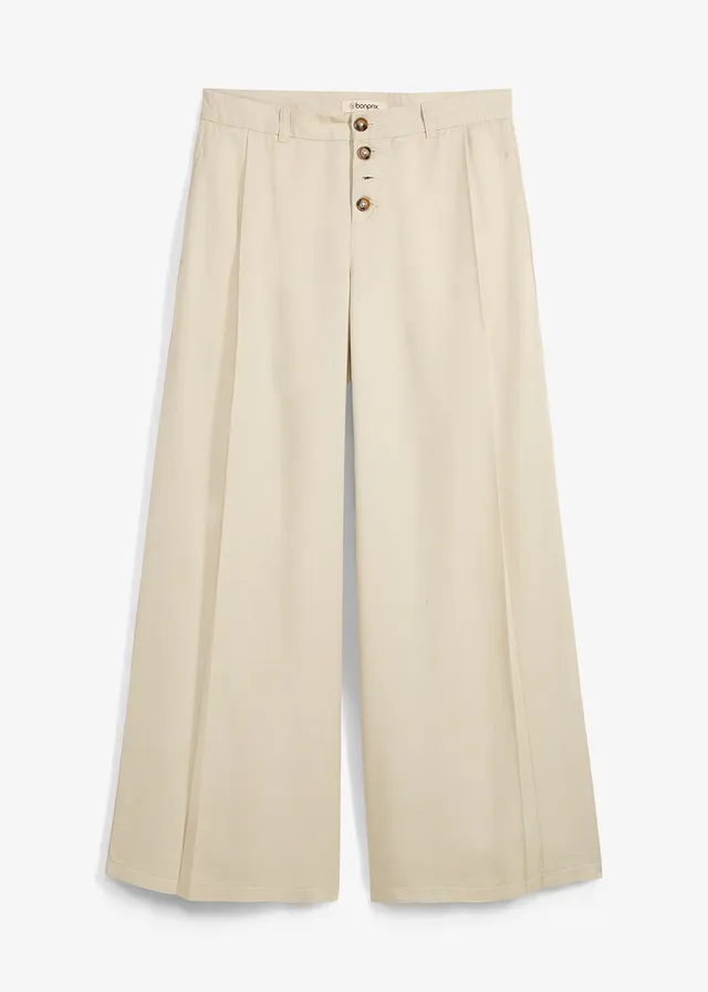 Twill broek van soepelvallend lyocell • licht olijfgroen • bonprix online shop