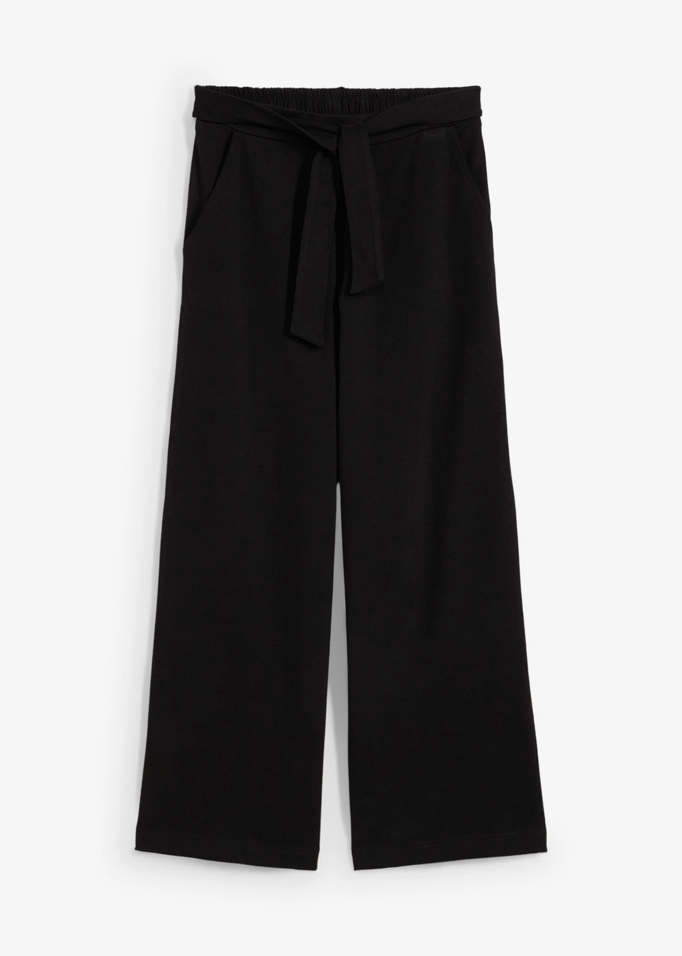 Pantaloni culotte cu talie elastică, din bumbac organic • negru • magazin bonprix
