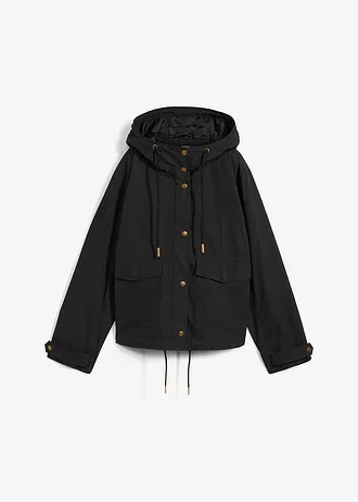 Veste mi-saison à capuche • noir • Boutique bonprix