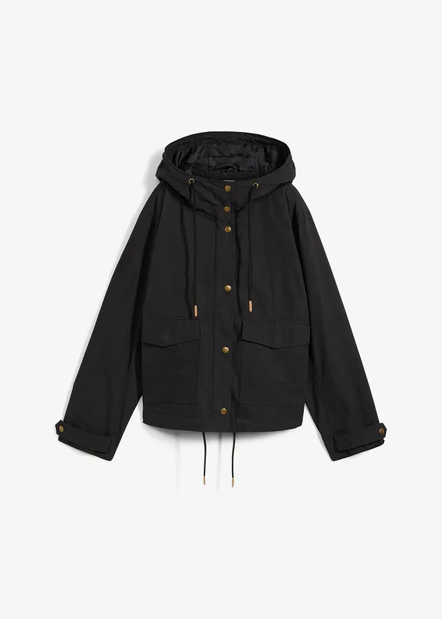 Veste mi-saison à capuche • noir • Boutique bonprix
