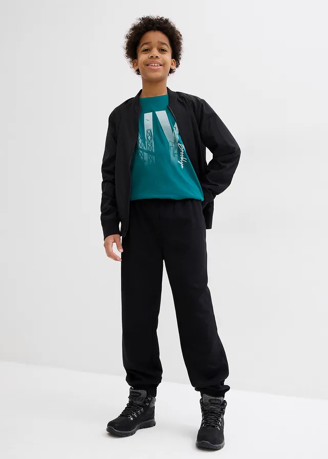 T-shirt 100% coton • pétrole imprimé • Boutique bonprix