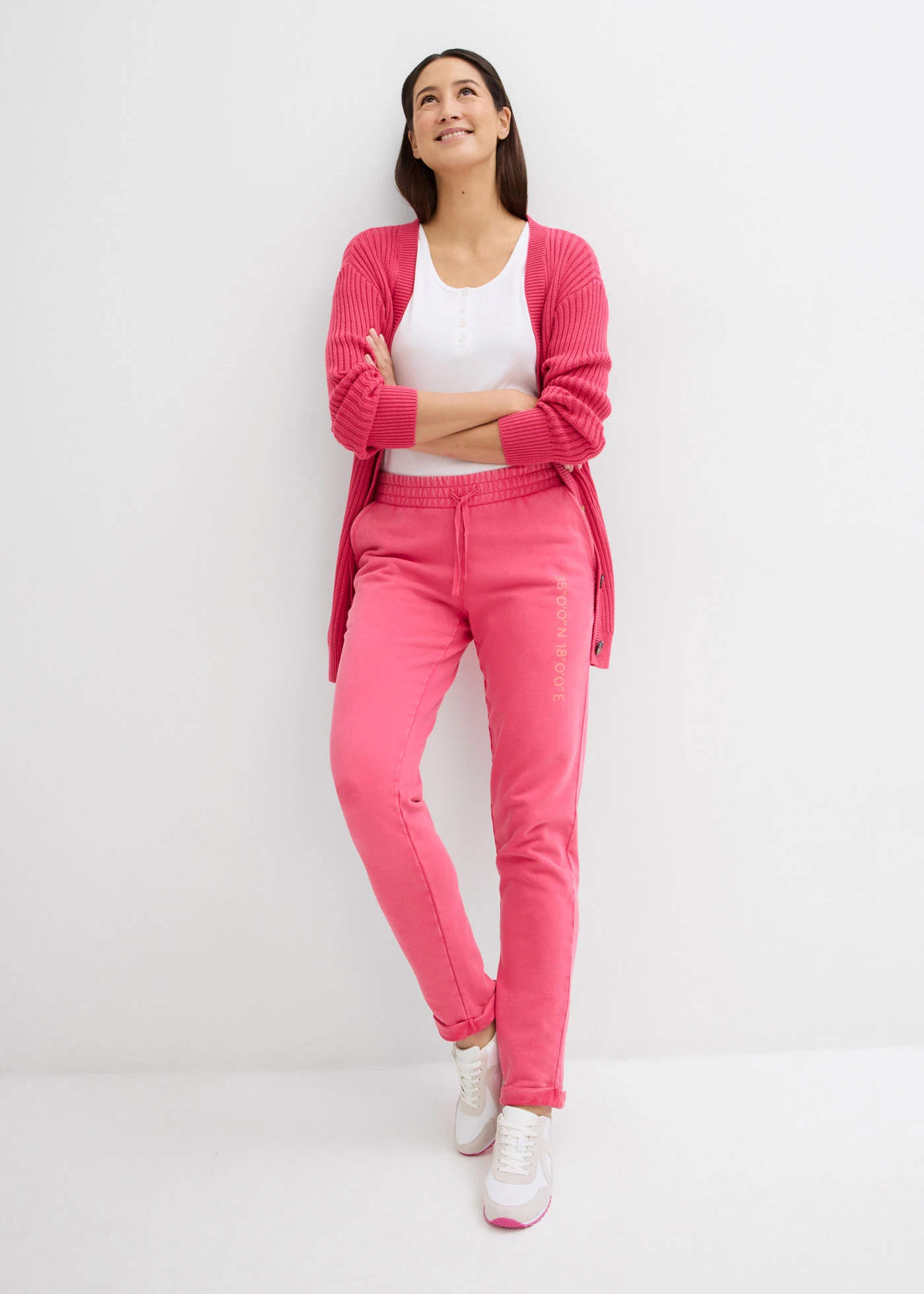 Bluzka z dekoltem henley z czystej bawełny organicznej • biały • sklep bonprix