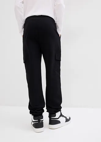 Pantalon de jogging à poches cargo, 100% coton • noir • Boutique bonprix