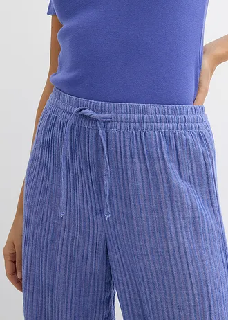 Proužkované kalhoty Palazzo • fialovomodro-enciánově modrá s proužky • bonprix obchod
