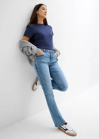 Straight jeans mid waist • lichtblauw denim used • bonprix online shop
