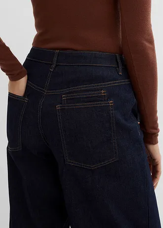 Jean ballon taille mi-haute, cropped • bleu nuit denim • Boutique bonprix