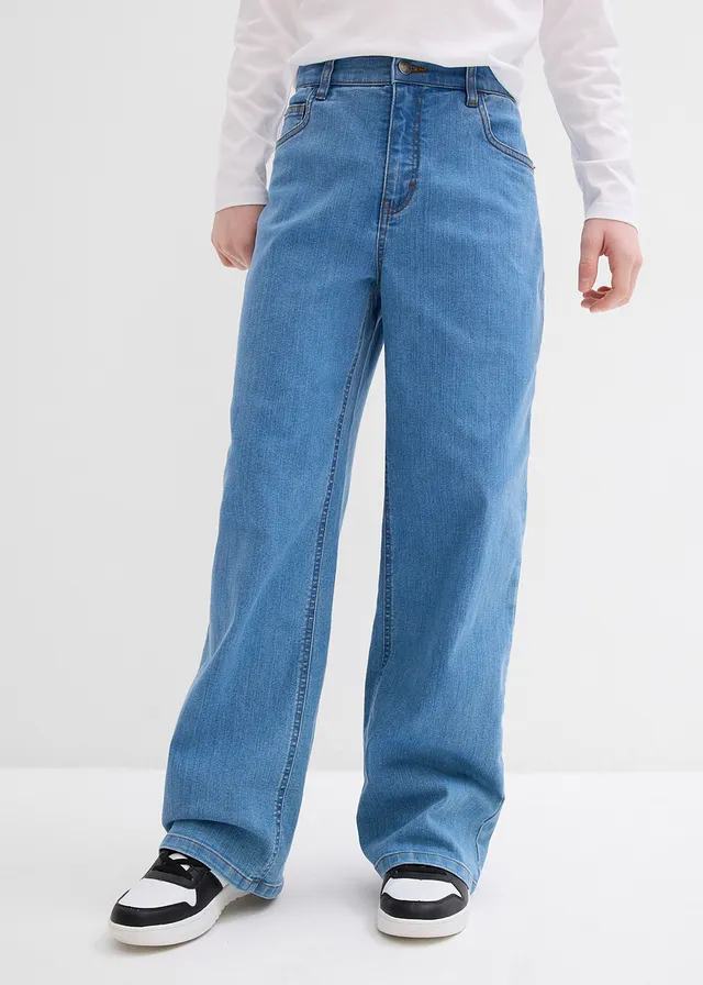 Stretch jeans, straight, Kleur: lichtblauw denim