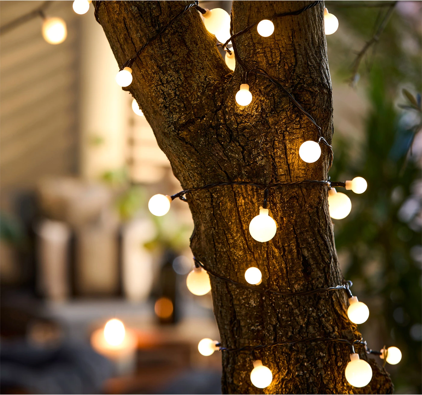 Solar lichtslinger met 50 kleine LED bollen • zwart-transparant • bonprix online shop