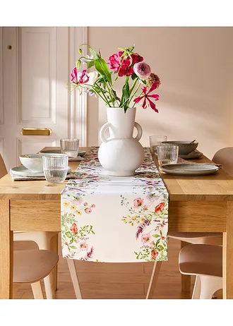 Chemin de table à imprimé floral • multicolore-blanc • Boutique bonprix