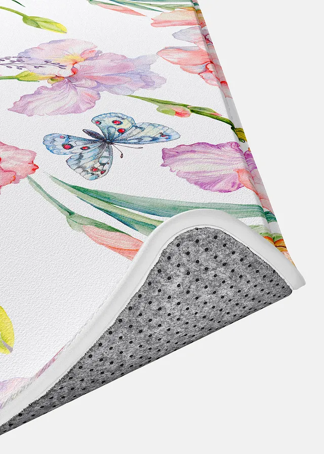 Badmat met memory foam, Kleur: roze gebloemd
