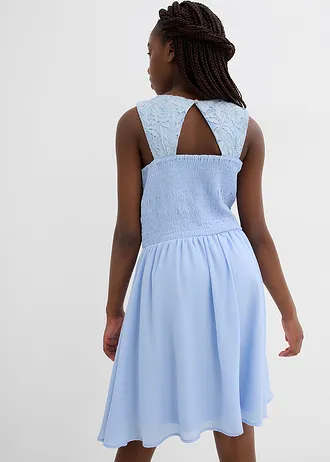 Robe courte à dentelle • bleu poudré • Boutique bonprix