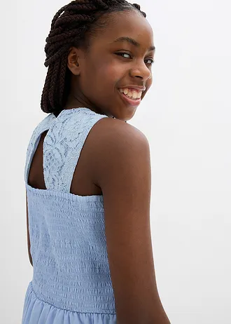 Robe courte à dentelle • bleu poudré • Boutique bonprix