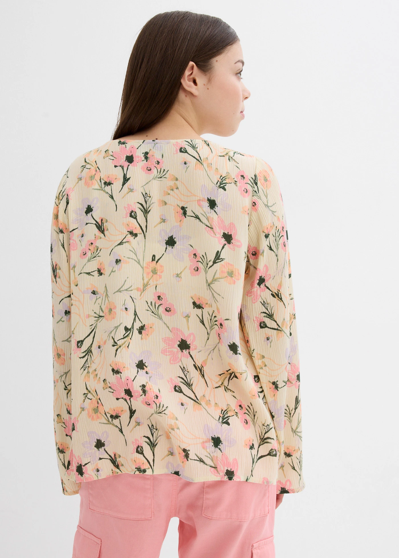 Tuniek blouse van soepelvallende viscose • naturel-soft roze gebloemd • bonprix online shop