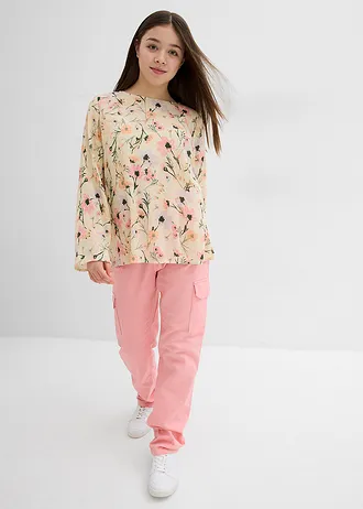 Tuniek blouse van soepelvallende viscose • naturel-soft roze gebloemd • bonprix online shop