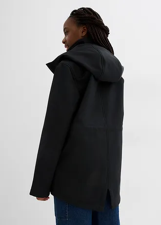 Softshellová parka s odnímatelnou kapucí, voděodolná • černá • bonprix obchod