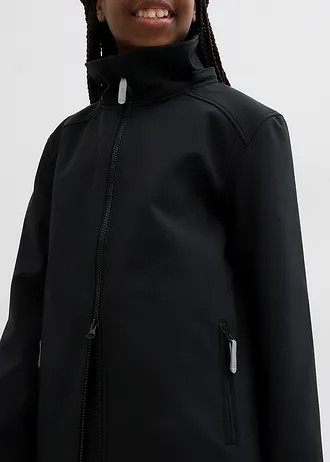 Parka softshell à capuche amovible, imperméable • noir • Boutique bonprix