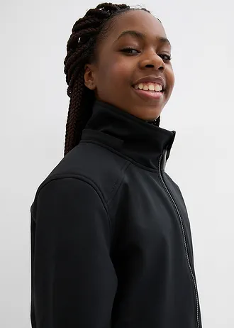 Parka softshell à capuche amovible, imperméable • noir • Boutique bonprix