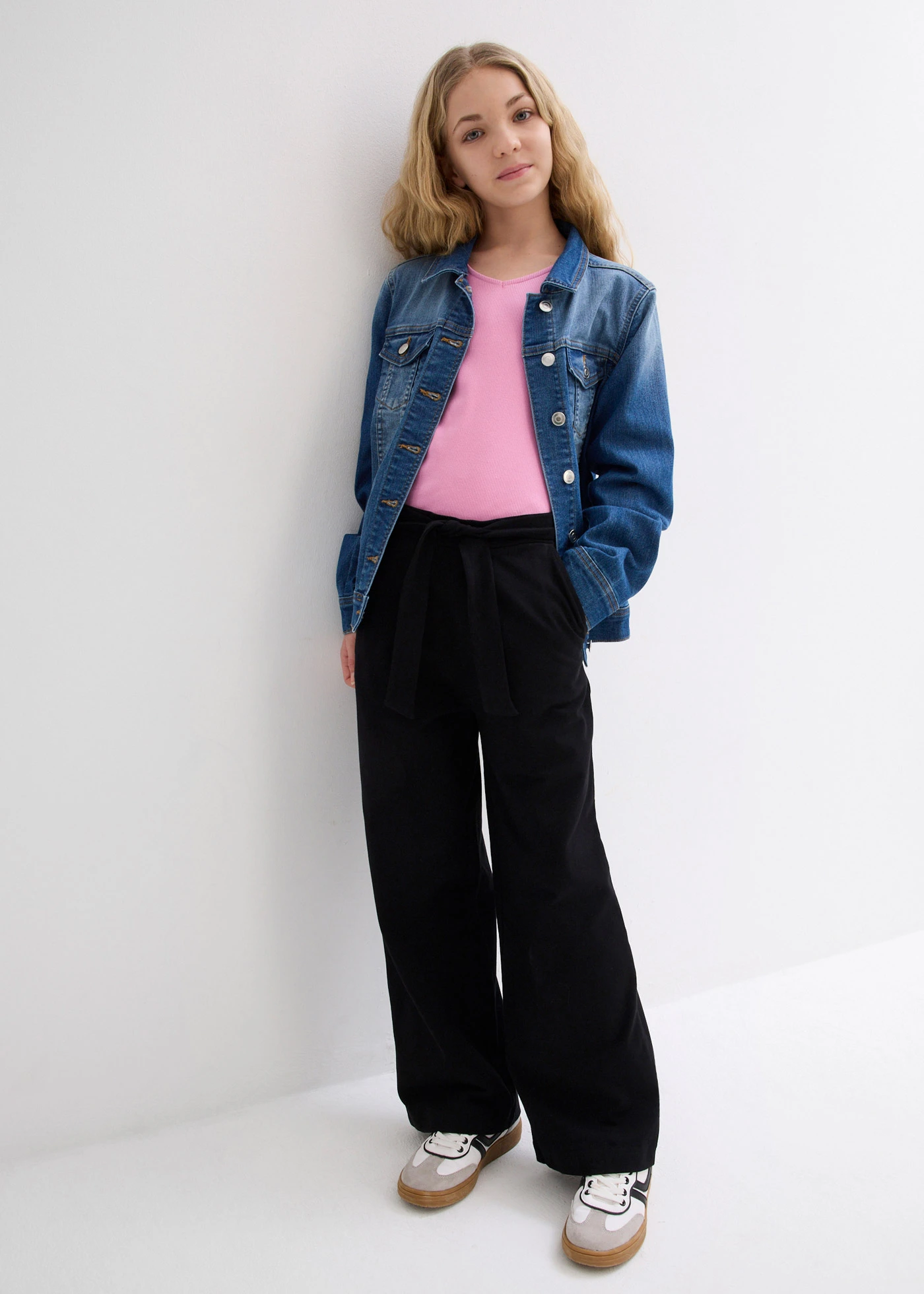 Jupe-culotte en coton avec taille élastiquée • noir • Boutique bonprix