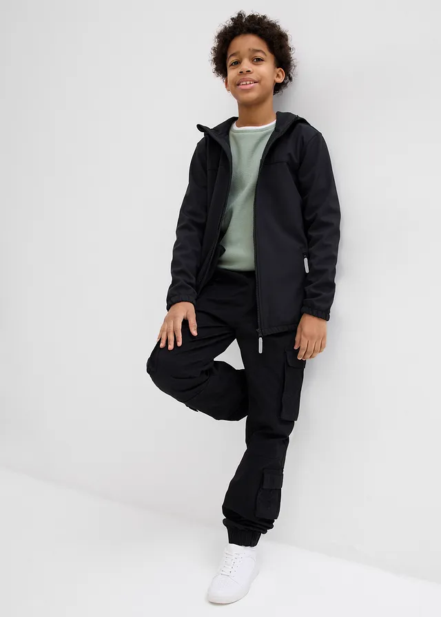Waterafstotende softshell jas met capuchon • zwart • product-page.page-title-suffix