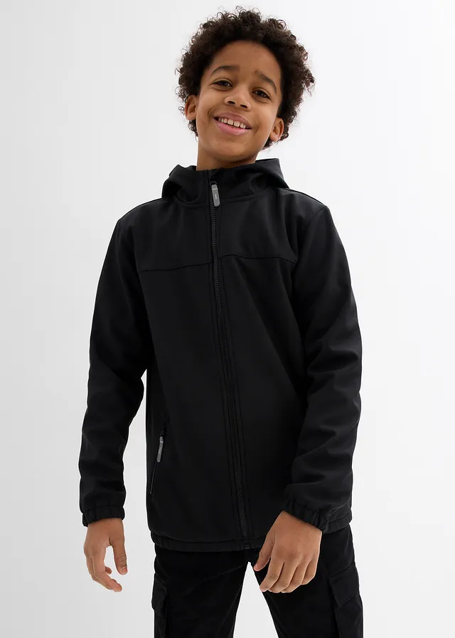 Waterafstotende softshell jas met capuchon • zwart • product-page.page-title-suffix