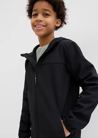 Veste softshell déperlante à capuche • noir • Boutique bonprix