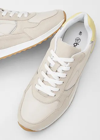 Sneakersy w stylu retro • kremowy/jasnożółty • sklep bonprix